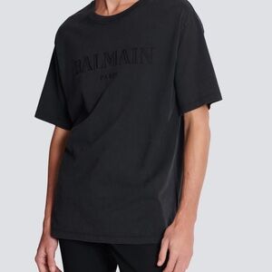 Balmain x H&M HM T-Shirt Los Angeles Luxury Big Logo Sz L Men